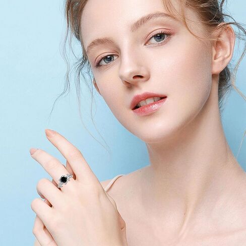 MRENITE خاتم فضة / 10K / 14K / 18K من الذهب بتصميم أوراق الكرمة والأحجار الكريمة للنساء 1 قيراط غصين آرت ديكو دائري جوهرة الميلاد خواتم مجوهرات هدية لها in Kuwait