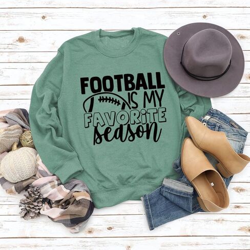 Noffish Women Football Is My Favorite Season Sweatshirt Long Sleeve Game Day Sweatshirt in Kuwait