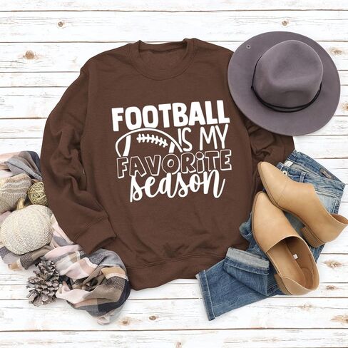 Noffish Women Football Is My Favorite Season Sweatshirt Long Sleeve Game Day Sweatshirt in Kuwait
