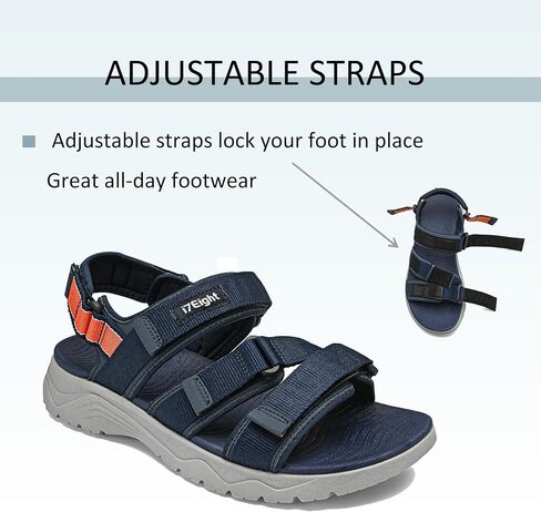 صنادل المشي الرياضية للرجال i78 مع شريط لاصق وحلقة قابل للتعديل، بطانة ناعمة، خفيفة الوزن ومريحة، كاجوال للمشي لمسافات طويلة في الهواء الطلق والسفر in Kuwait