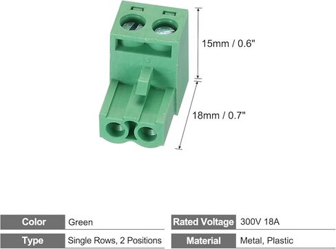 Uxcell 12 قطعة KF2EDG 5.08 مم الملعب 2P مقبس توصيل كتل قابلة للتوصيل in Kuwait