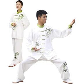 Hand Embroidery Unisex Tai Chi Uniform Cotton Chinese Kung Fu Wear Martial Arts Suit for Men and Women