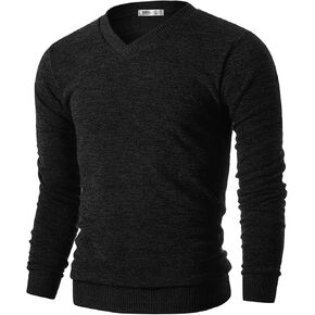 Ohoo Mens Slim Fit V Neck Pullover Sweater Lightweight Long Sleeve Casual Business Dress Sweater
