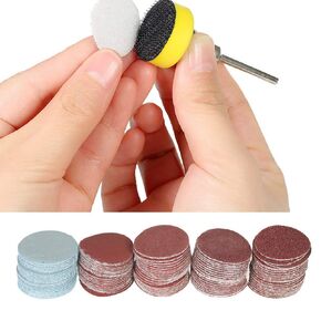 1 inch/25mm Sanding Discs Pad,100pcs 100-3000 Grit Sandpapers with 1/8" Shank Backing Pad for Drill Grinder Rotary Tools (1 INCH)