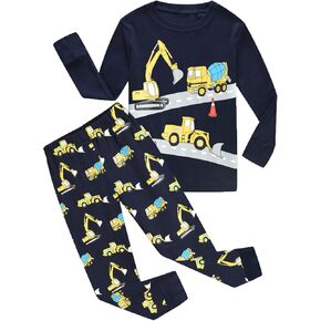 Little Hand Boys Pajamas 2 Pieces Snug-fit Long Set 100% Cotton Toddler Pjs Sleepwear Size 3-10 Years