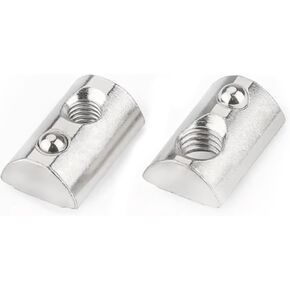 M3 Roll in T-Nut with Ball Spring, Carbon Steel Roll in T-Nuts, T Slot Accessories for 2020 Series Aluminum Extrusion Profile Rail, Pack of 50