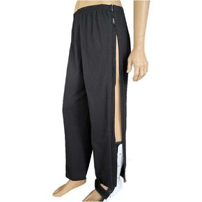 Two-Way Side Zipper Bedridden Patient Clothing,Patient Pants,Tear Away Pants,Soft Cotton Material,Hospital Pants for Home Care/Post Surgery/Dialysis/Elderly/Fracture/Disability/Rehab Black