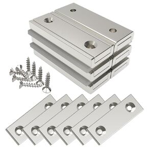 Magnetpro Neodymium Rectangular Magnets 44 lbs Force 1.57" x 0.53" x 0.20" with Countersunk Hole and Steel Capsule, Strong Household and Industrial Rare Earth Magnet with Screws Pack of 8