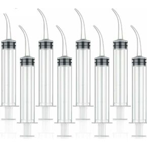 412 Disposable Utility Syringe, Dental Oral Irrigation Craft Pet Feeding 12cc Curved Tip 12cc 50pcs/Bag