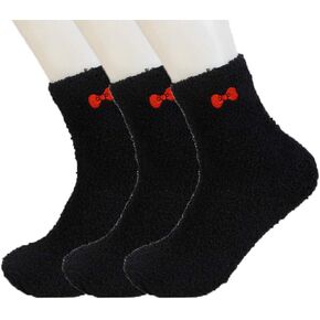 ELLITE Womens Premium Soft Fuzzy Solid Stripes Winter Warm Cozzy Microfiber Crew Home Socks Ladies Crew Socks size 9-11