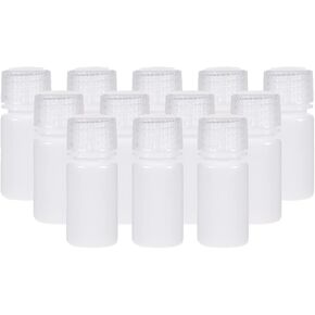YOKIVE 12 Pcs Chemistry Reagent Bottle, Lab Containers with Small Mouth | Liquid Storage, Great for Laboratory, Stores, Factory (White, 0.5-Oz)