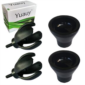 2 PCs 4-Prong +2 PCs Tee Sucker Suction Cup Golf Ball Retriever Grabber Pick Up Back Saver Claw Put On Putter Grip