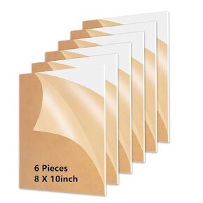 Clear Cast Acrylic Sheet, 12" x 12" Square Panel 1/8" Thick (3mm) Transparent 6 Pack Plexiglass Sheet with Protective Paper Use for Crafting Projects, Signs, DIY Display Projects