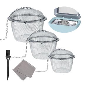 3 Pieces Ultrasonic Clean Basket Ultrasonic Cleaing Parts for Jewelry Steam Cleaner with Cleaning Brush and Micro Cloth in Kuwait