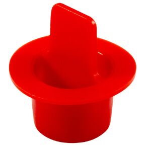 Caplugs ZCPT4XQ1 Plastic Center Pull Tab Tapered Plug. CPT-4X, PE-LD, Cap OD 0.76" Plug ID 0.524", Red (Pack of 100)