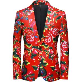 AOWOFS Men's Casual Button Slim Fit Blazer Ethnic Style Party Fashion Dress Suit Jacket