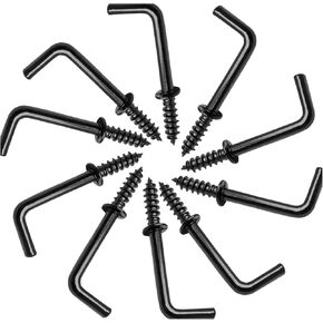 Biaungdo 100 Pack 3/4" L Hooks, Silver Screw in Hooks Small L Shaped Hooks Right Angle Screw Hooks 7 Shape Hook Mini Self Tapping Screw Hooks Tiny Metal Screw Hooks for Hanging