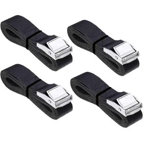Tie Down Straps 6.5ft, Fifod Lashing Strap with Adjustable Zinc Alloy Cam Buckle, Heavy Duty Black Securing Straps, 4 Pack (6.5ft x 1 inch)