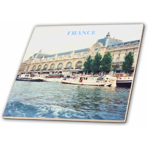3dRose ct_28332_2 Seine River France-Ceramic Tile, 6-Inch