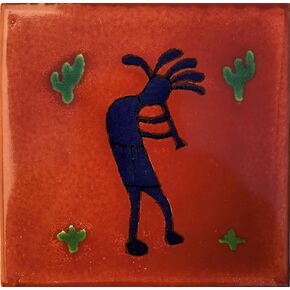 4.2x4.2 9 pcs Kokopelli Talavera Mexican Tile