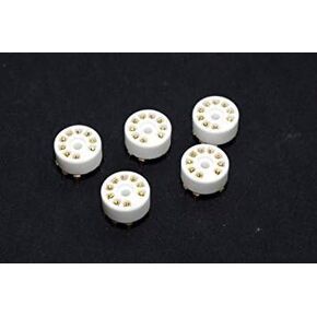 SMAKN 5 PCS Ceramic Gold Plated 9pin B9A PCB Mount Tube Socket for 12AX7/ECC83/12AT7/6DJ8