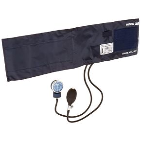Labtron Labstar Latex-Free Sphygmomanometer - Manual Blood Pressure Monitor with Large Adult Cuff - Blue, 200X