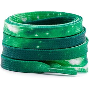 DELELE Flat Gradient Shoe Laces: Colored Print Shoelaces Sneakers 2 Pair