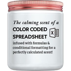 Funny Gift for Accountant, Data Analyst, Marketing Specialist - Coworker Gifts, Humor Excel Spreadsheet Gift for Colleague, White Elephant Goodbye Gift for Friend Lavender Candle