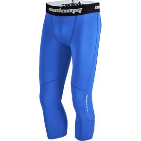 سراويل COOLOMG للرجال لكرة السلة للبالغين بطول 3/4 سراويل رياضية ضيقة باللون الأزرق in Kuwait