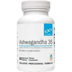 XYMOGEN Ashwagandha 35 - Patented, Purified Ashwagandha Root + Leaf Extract (35% Withanolide Glycosides) - Supports Healthy Stress Response, Relaxation and Quality Nighttime Rest (60 Capsules)