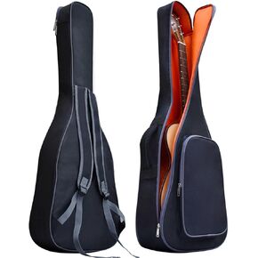 حافظة جيتار صوتية للسفر مقاس 36 38 بوصة، بطانة سميكة ناعمة، حافظة جيتار مقاومة للماء، حقيبة جيتار قابلة للتعديل، حزام كتف قابل للتعديل، ملحقات جيتار أسود (38 بوصة - 7 مم أسود سميك، جيتار صوتي) in Kuwait
