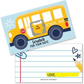 Big Dot of Happiness Back to School - First Day of School Kids Lunch Box Notes - Scratch Off Cards - 22 Count