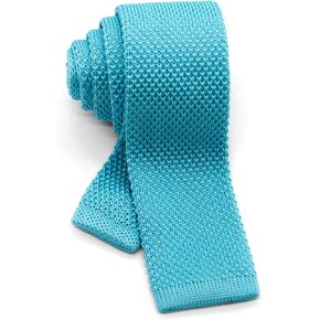 WANDM Men's Knit Tie Slim Skinny Square Necktie Width 2.2 inches Washable Solid Color and Gift Box in Kuwait