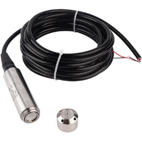 Liquid Level Transmitter, 304 Stainless Steel YB2JF IP68 Multilayer Waterproof 5m Cable Water Level Sensor Detector 12-32V DC 4-20mA for Water Level Monitoring (0-10m)