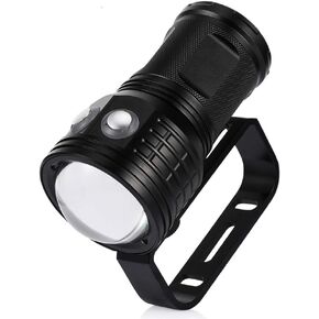eecoo Diving Flashlight, 10800 Lumen Waterproof Diving Torch COB Led Dive Lights, 7 Modes, 80M Underwater Professional LED Flashlight Submersible Lights with Bracket Stand, Battery Not