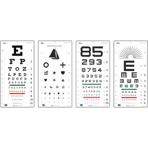 Traditional, Kindergarten, Number, E Illiterate Visual Acuity Eye Chart (Set of 4)