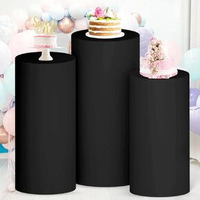 Cylinder Covers Set of 3 Green Cylinder Covers for Parties Round Pedestal Covers Cylinder Stand Covers for Party Cylinder Pedestal Cover Spandex Cylinder Pedestal Stand Cover for Wedding Event