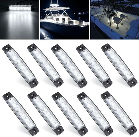 أضواء LED البحرية أضواء LED قارب لسطح القارب مجاملة قمرة القيادة الديكور ضوء 12 فولت أضواء LED مقاومة للماء للقوارب، يخت الصيد قارب عائم قارب شراعي كاياك، 10 قطع in Kuwait