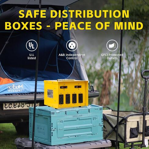 صندوق توزيع الطاقة 30 أمبير، 8 منافذ GFCI Spider Box الكهربائية، مدرج في قائمة ETL، قاطع الدائرة: 20 أمبير 125 فولت، توزيع الطاقة لحالات الطوارئ in Saudi Arabia