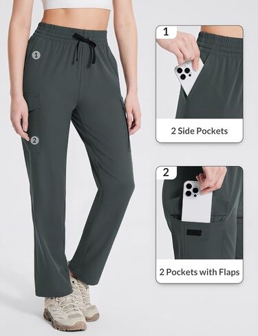 BALEAF Women's Hiking Pants Cargo Quick Dry Pants Water Resistant Loose Lightweight Travel Fishing Outdoor UPF50+ in Saudi Arabia