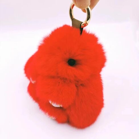 jtkdxqs Mini Bunny Keychain Artificial Rabbit Fur Plush Fluffy Key Ring Car charm for Women Girls in Saudi Arabia