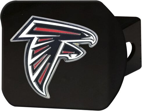 Atlanta Falcons NFL Black Metal Hitch Cover with 3D Colored Team Logo by FANMATS - Unique Round Molded Design – Easy Installation on Truck, SUV, Car - Ideal Gift for Die Hard Football Fan in Saudi Arabia