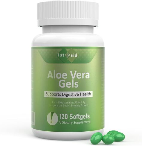 Aloe-Vera Pure-Gels Mini-Softgel Vegetarian-Supplement - 120Capsules Organic Aloe Vera Highly Concentrated Aloe Leaf Supplement for Digestive Support Non-GMO in Saudi Arabia