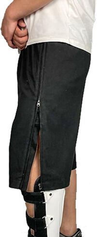 Two-Way Side Zipper Bedridden Patient Clothing,Patient Pants,Tear Away Pants,Soft Cotton Material,Hospital Pants for Home Care/Post Surgery/Dialysis/Elderly/Fracture/Disability/Rehab Black in Saudi Arabia