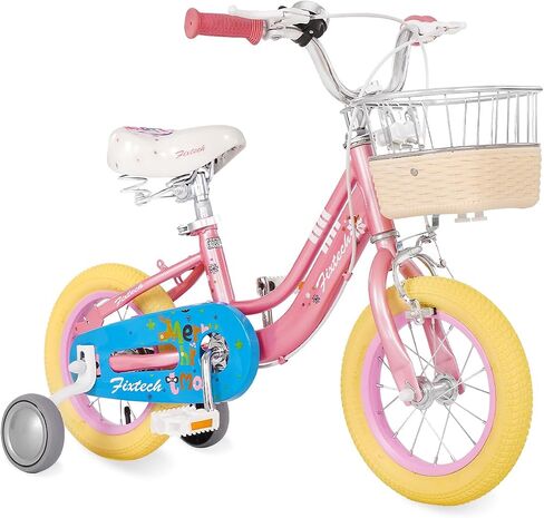Girls Bike for 3-7 Years Old Toddlers and Kids, 12" 16" Kids Bike with Training Wheels and Basket, Kids Cycle Bikes, Multiple Colors in Saudi Arabia