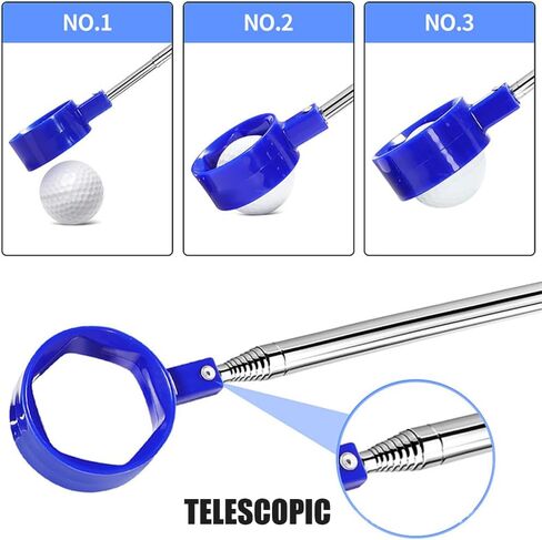 CALIDAKA Golf Ball Retriever for Water Telescopic,Stainless Ball Retriever Tool Golf Grabber Picker 9Ft Extendable Golf Ball Grabber Golf Gif-t for Golfers,Easy Grab Ball in Saudi Arabia