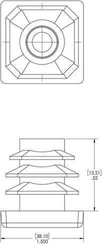 Caplugs 99395087 Plastic Plug for Square Tubing. SQR-1 1/2-10-14, PE-LD, to fit Square Tube Size OD1.500" Wall Thickness 10-14 Ga. (.134-.083)", Black (Pack of 40) in Saudi Arabia
