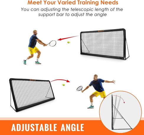 جدار ممارسة ارتداد التنس - شبكة ارتداد بطول 12 قدمًا × 6 أقدام لرياضات التنس والمضرب وكرة البيسبول، شبكة خلفية للتدريب على التنس في الفناء الخلفي والتدريب الداخلي والخارجي، أسود in Kuwait