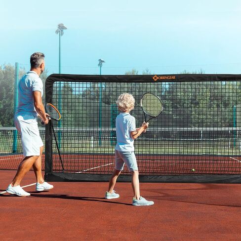 جدار ممارسة ارتداد التنس - شبكة ارتداد بطول 12 قدمًا × 6 أقدام لرياضات التنس والمضرب وكرة البيسبول، شبكة خلفية للتدريب على التنس في الفناء الخلفي والتدريب الداخلي والخارجي، أسود in Kuwait