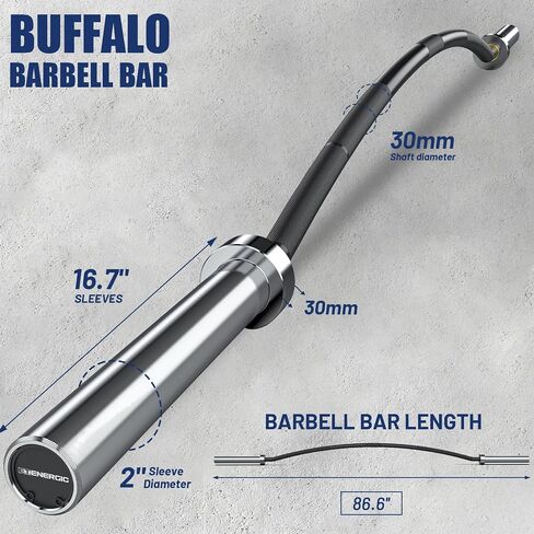 7FT Buffalo Barbell Bar Load 1000LBS Capacity Available Men's Barbell with Hard Chrome Sleeves for 2" Olympic Plates in Saudi Arabia